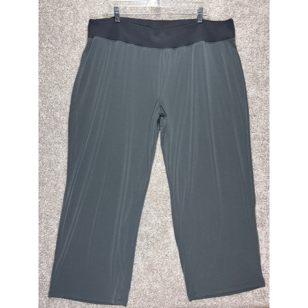 Susan Graver Every Day Gray Straight‎ Leg Petite Pants 3XP A380278 Elastic Waist